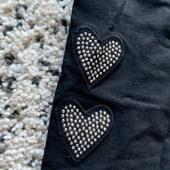 Girls black jeans with heart detail - Picture 4 of 10